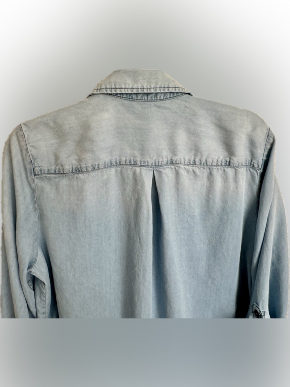 Natural Reflections Chambray Button Down Shirt XL Lyocell Soft Denim Look - Picture 4 of 6